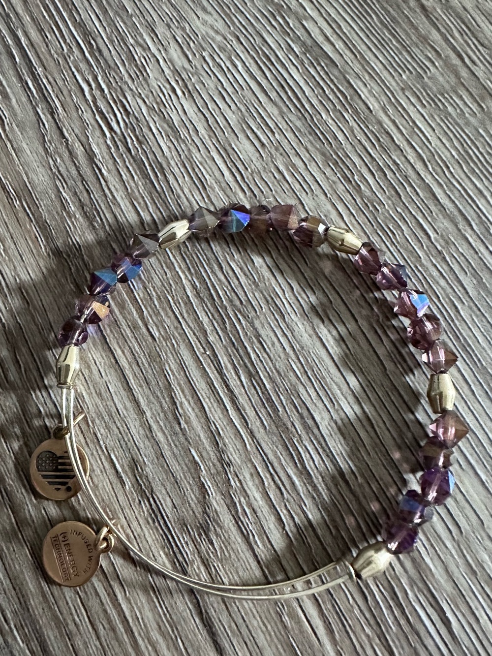 Alex and Ani purple and gold bangle